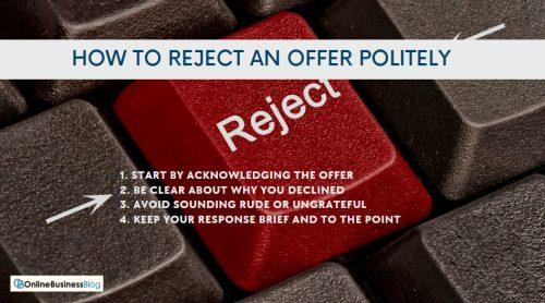 How to Reject an Offer Politely